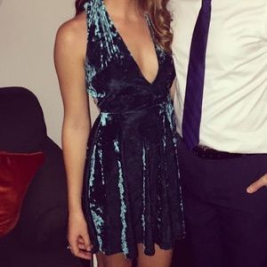 Velvet Deep V Dress